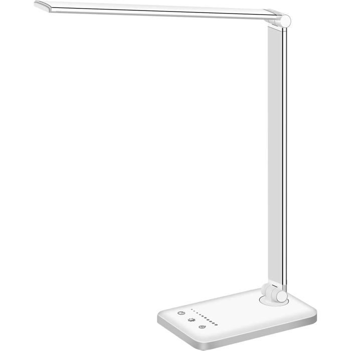 Lampe de bureau LED à intensité variable lampe de lecture avec port de chargement USB 5 modes déclairage