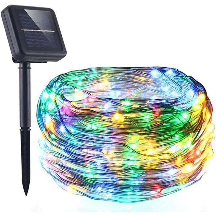 Guirlande Lumineuse Solaire 22M 200 Exterieur Étanche Lampe Solaire 8 Modes Decoration Lumineuse Solaire-Etanche (Multi Couleur)
