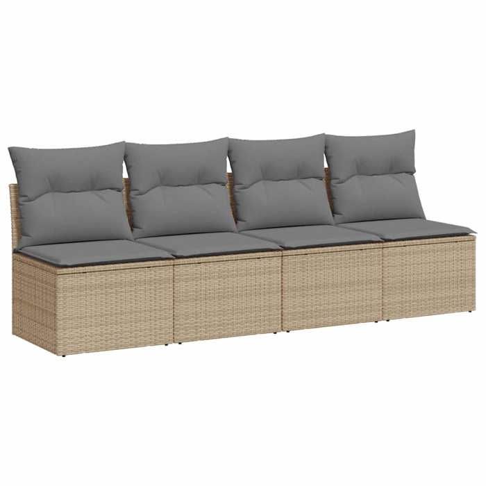 SALE 2026Canapé de jardin - Salon de jardin - facile à nettoyer - avec coussins 4 places beige - Résine tressée220x62x69cm 29 Kg