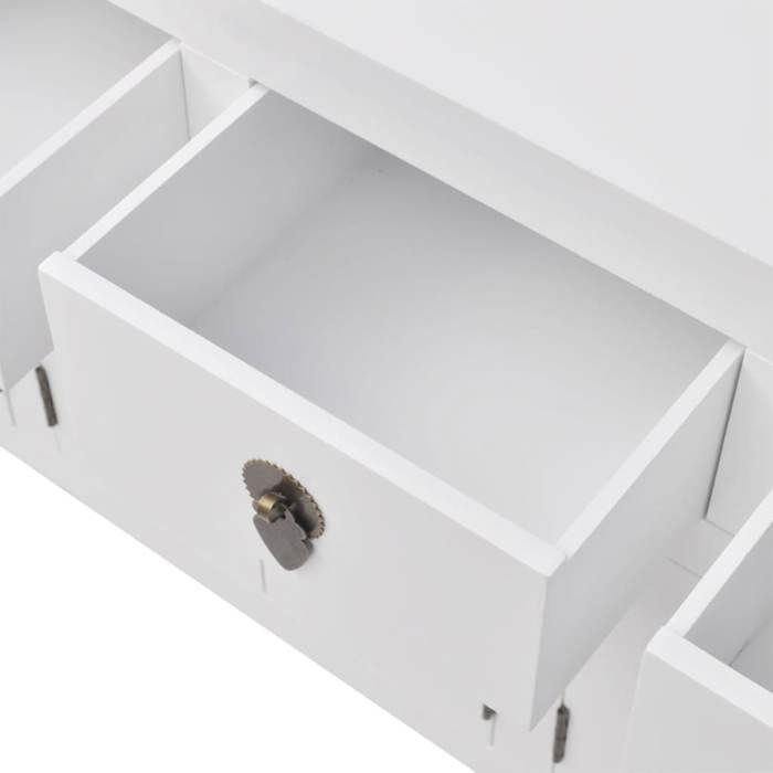 Remise 2026®Enfilade de rangement Blanc - Buffet en style chinois en - Bois massif Blanc 737 4824764