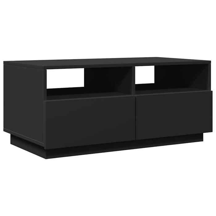 Table de Canapé SWEETY Noir Table basse de Salon - avec lumières LED noir 90x49x40cm CL74902742593