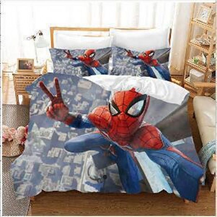 Spider-Man housse de couette 220x240cm microfibre impression 3D parure 3 pièces avec 2 taies 65×65cm literie adulte5