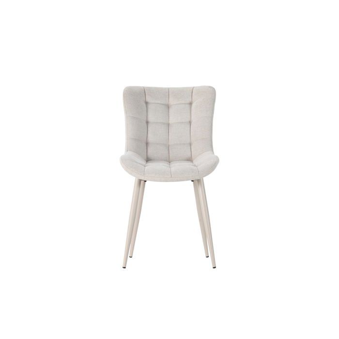 LENI - Lot de 4 chaises pieds en métal Beige