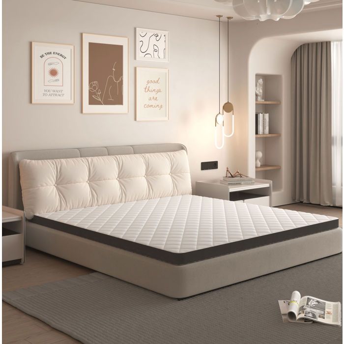 Matelas en mousse H3 160 x 200 cm 7 cm soutien 7 zones OEKO-TEX blanc et gris