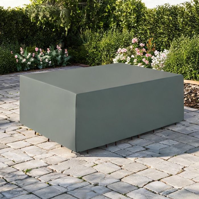 Housse de protection pour salon de jardin 5-7 places tissu Oxford 600D imperméable et anti-UV 275 x 205 x 90 cm gris