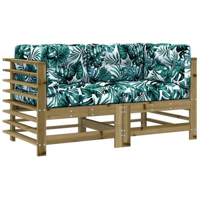 Siège de balcon - HAOSHOP - Canapés dangle avec coussins 2 pcs bois de pin imprégné&01_67388