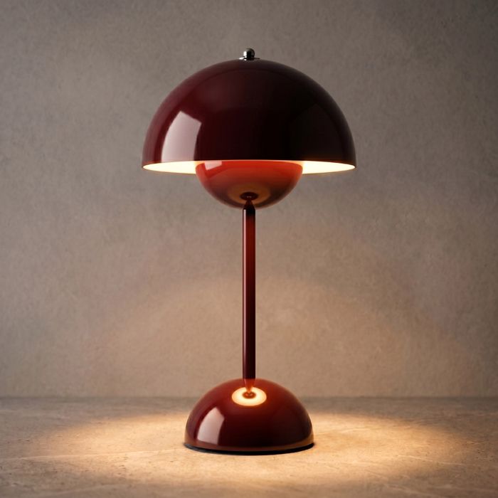 WOTTES Lampe de chevet Moderne Abat-Jour Rouge douille E27 lampe de table bureau lecture pour lit 16 x 28 cm