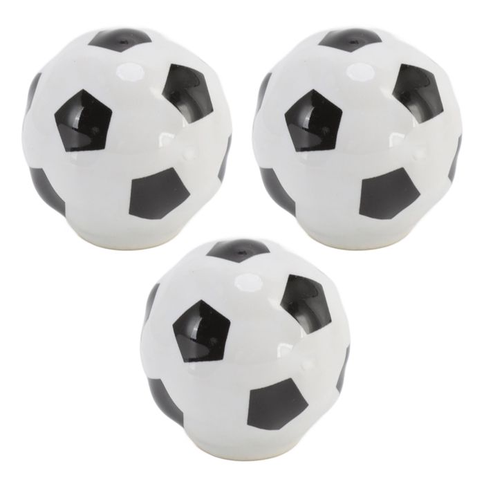 Poignées Darmoire en Céramique Football 3 Pièces Tiroir Sport Trou Unique avec Base Anti-rouille pour Placard