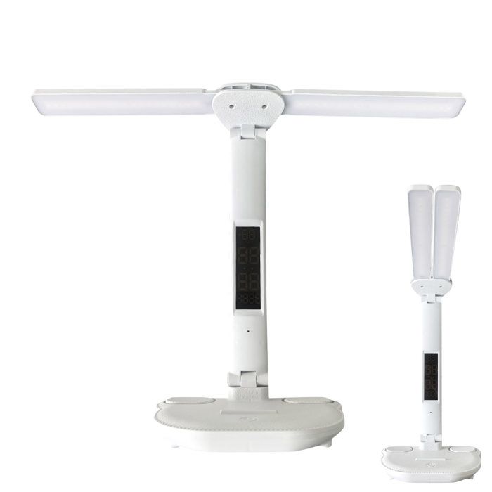 Lampe de bureau double tête 435mm anti-lumière bleue RGO éclairage uniforme 0 84 réglable 180° haut/bas/gauche/droite Lampe de bureau double tête 435mm anti-lumière bleue RGO éclairage uniforme 0 84 réglable 180° haut/bas/gauche/droite