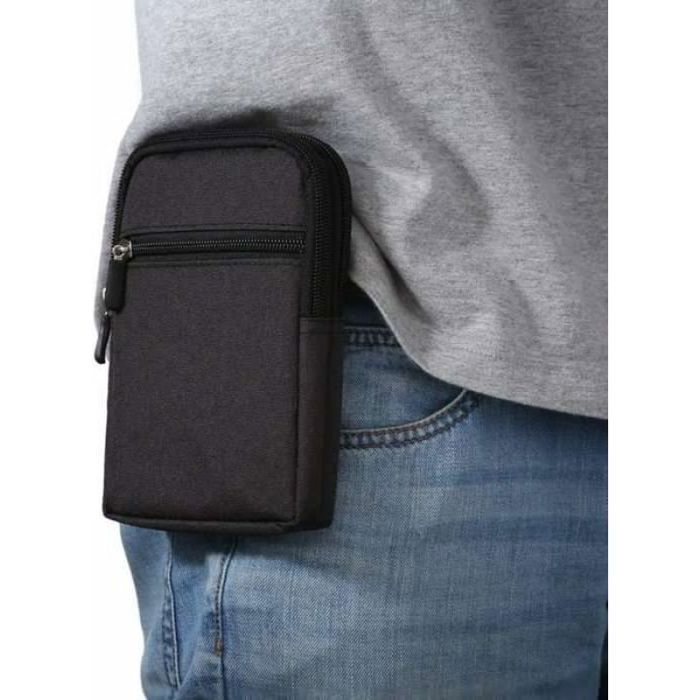 Étui de Ceinture pour Téléphone PortableSacoche Ceinture6.5 Pochette Ceinture Holster Sac de Taille pour Téléphone Noir
