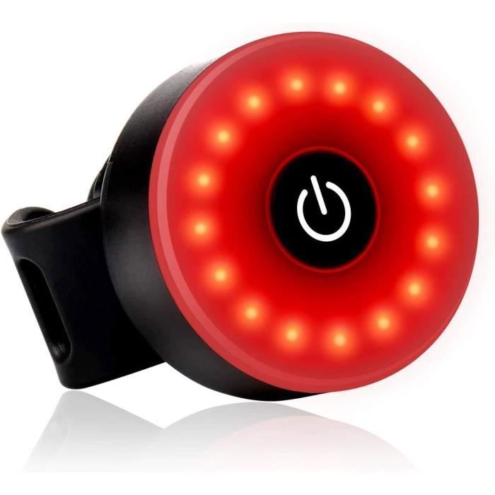 Lampe Arrière de Vélo - LED - Rouge - 5 Modes dÉclairage - Rechargeable USB-C - Étanche Rouge