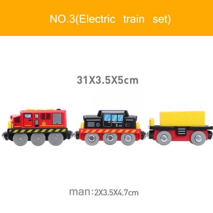 Train Électrique TOPLIVING à Piles Avec Phares Et Son - Locomotive Magnétique Pour Rails Bois - Cadeau Enfant Dès 3 Ans