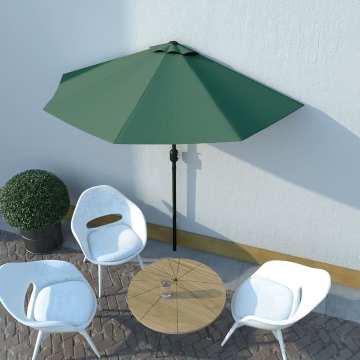 Parasol - AKOZON - Demi-ronde - Aluminium - 270x135 cm - Vert
