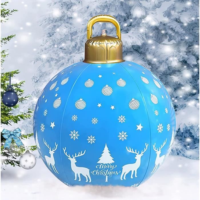 Grande boule de Noël gonflable de 60 cm de diamètre pour l'extérieur 