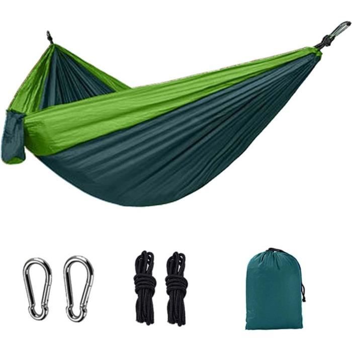 LeaderPro 2 Sangles Hamac 3m – 500 Kg Max, Polyester Robuste Avec Mousquetons & Crochet, Sac De Transport Vert