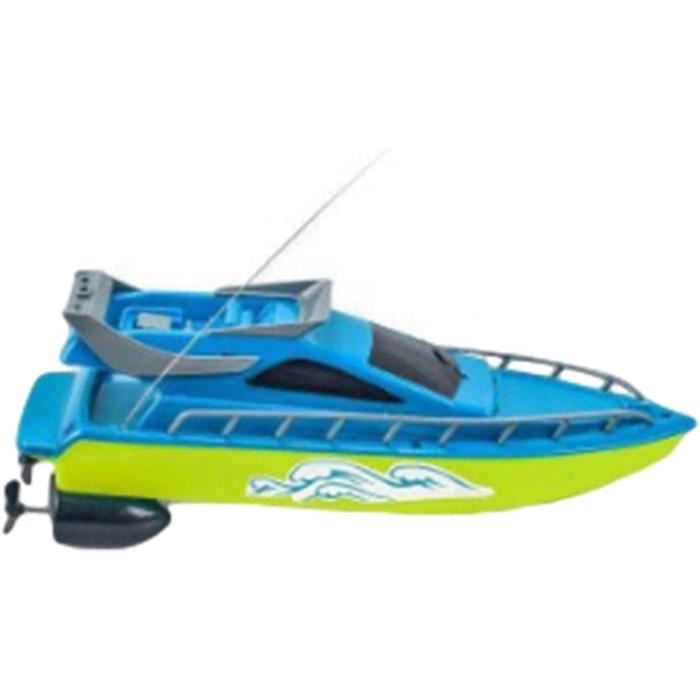 Bateau Télécommandé 2.4GHz Haute Vitesse 20 Km/h Avec LED Colorées – 2 Batteries Rechargeables, Alarme Batterie Faible, Jouet Enfant Piscine Lac