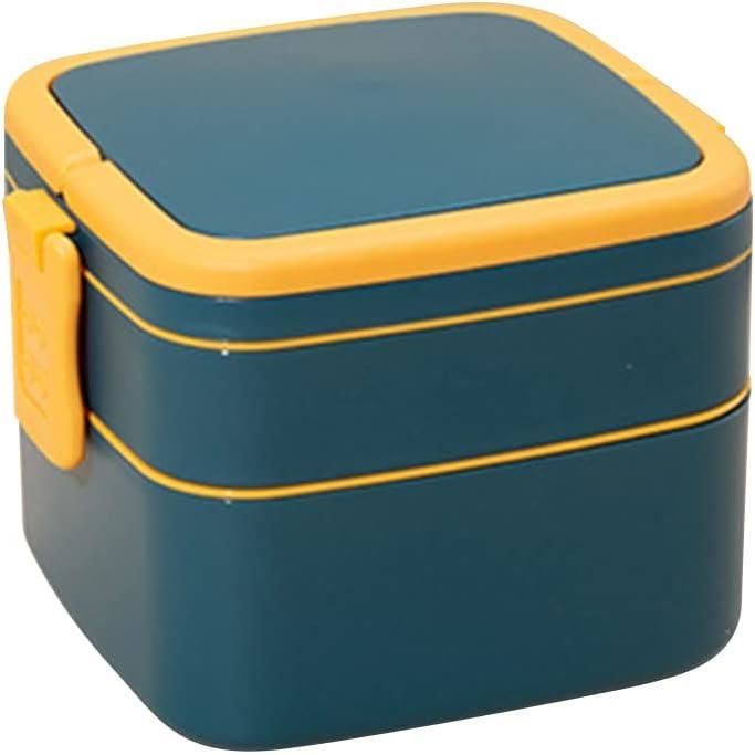 Boîte Repas Bento 2 étages - 2000ml Avec 4 Compartiments - Kit Complet Couverts, Sauce Et Sac Isotherme - Micro-ondes Et Lave-vaisselle - 7