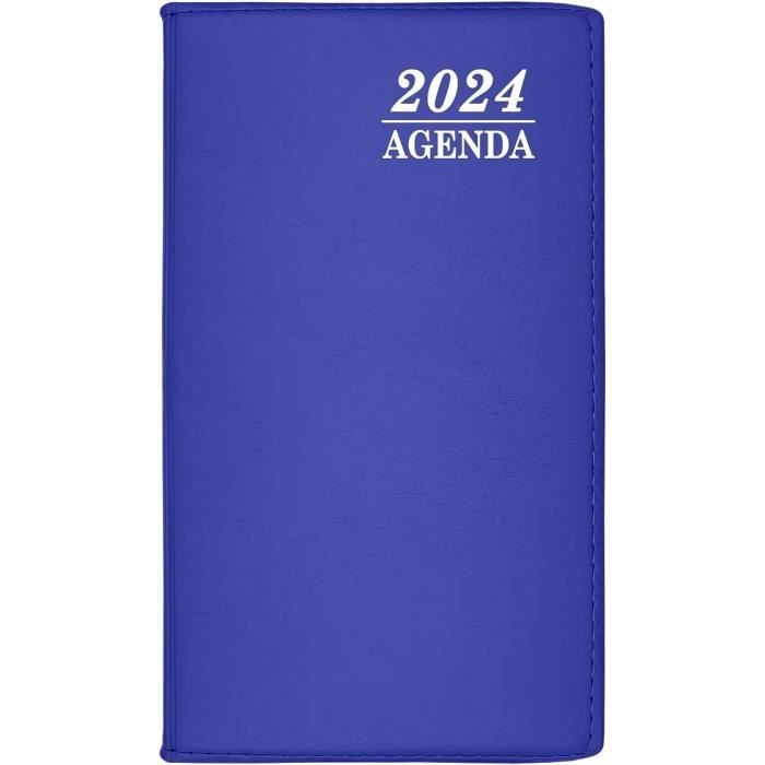 Agenda Professionnel 2024 - Élégance Bleue aux Motifs Vintage: 2 jours par  page - De janvier a Décembre 2024 - Planificateur Journalier - Moyen Format