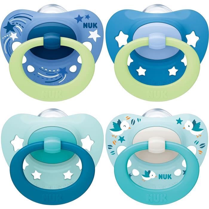2 Sucettes physiologiques SMART NIGHT phosphorescentes 0-6m - Tigex