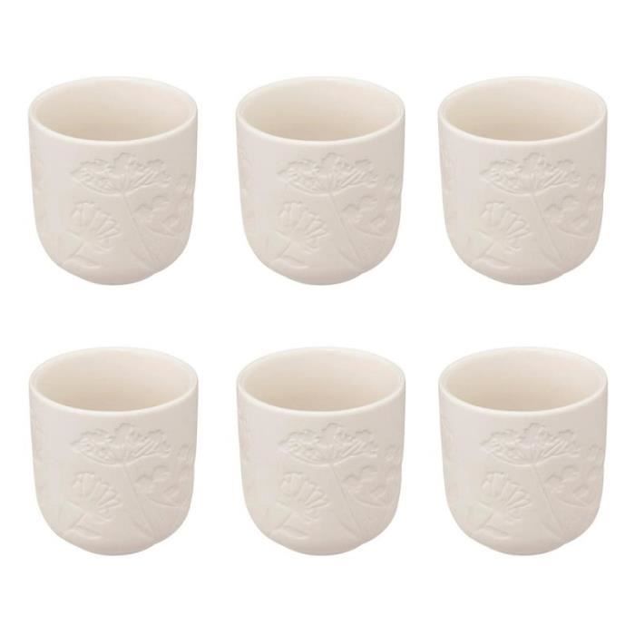 Lot De 6 Tasses à Café En Céramique Blanche - Coniques, 5 Cm De Haut - Pour Espresso, Bar, Maison - Lavables Au Lave-vaisselle