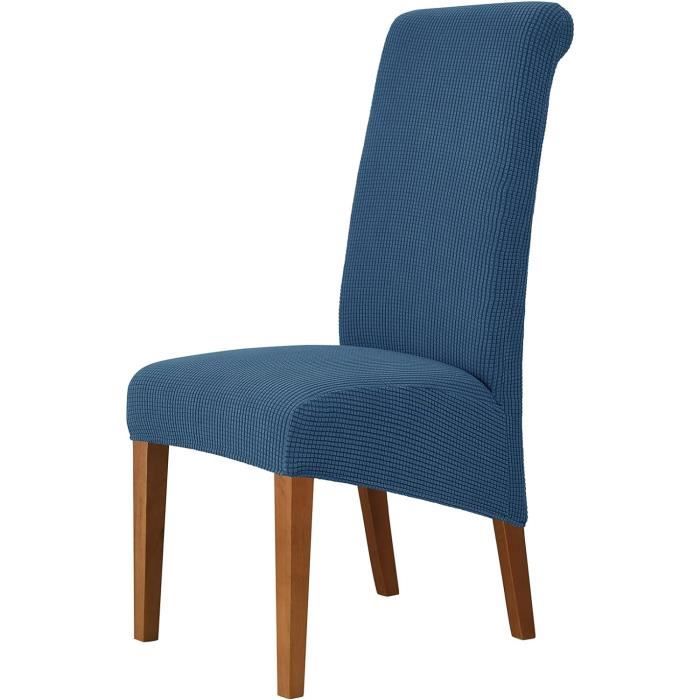 LANSHENG Housse de Chaise Velours, Extensible XL Housse Chaise Salle a Manger, Universel Lavables Protection Couvre Chaise pour Restaurant Cuisine (Moutarde, Lot de 2