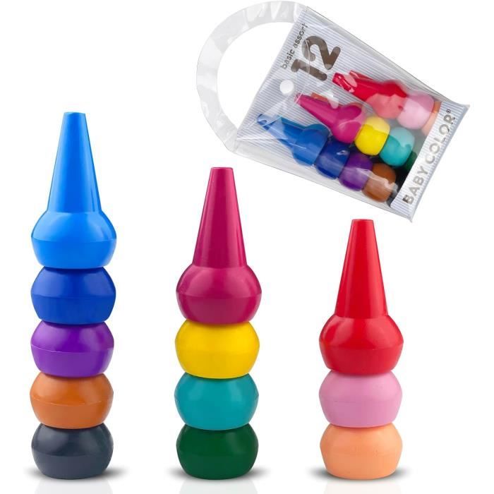 Crayons à Doigts Rseuphiee – Lot De 12 – Non Toxiques, Sûrs, Sans Plastique – Pour Petites Mains Dès 2 Ans