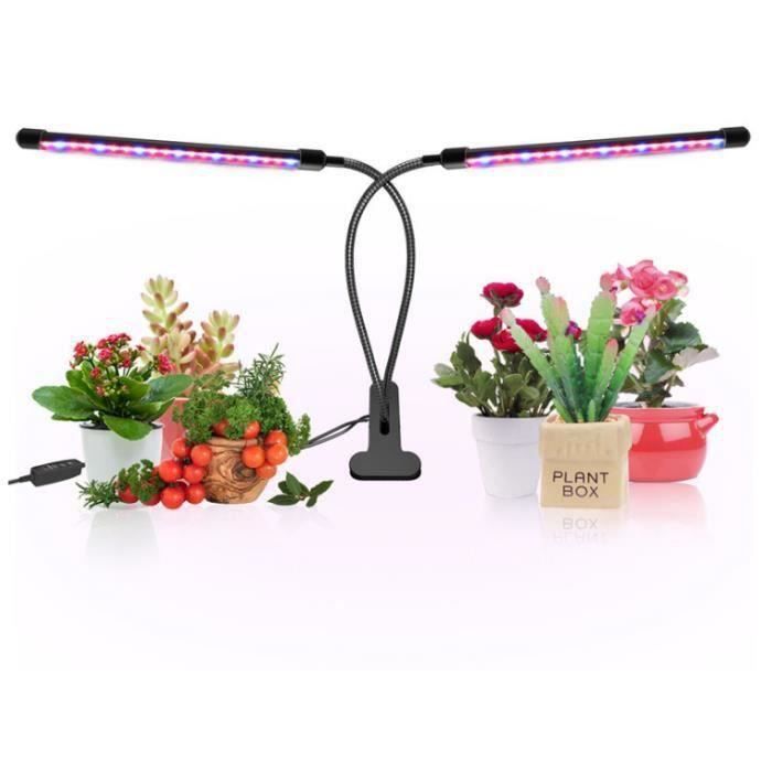 Eisaro 80W 120LED Lampe Horticole, 4 Têtes Grow Light à 360° Éclairage Horticole 10 Luminosités 3 Modes Lampe Plante Spectre Complet Avec Chronométrage AUTO - ON/OFF 3H / 9H / 12H