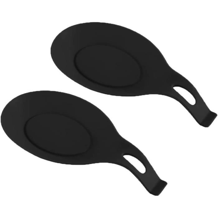 Repose-cuillère en silicone pour ustensiles de cuisine - Support pour  ustensiles de cuisine - Noir[1596] - Cdiscount Maison