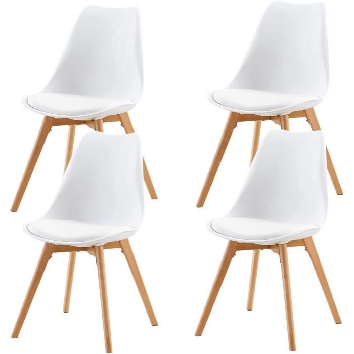 HOMCOM Lot de 4 chaises de Salle à Manger Design bohème en résine HOMCOM Lot de 4 chaises de Salle à Manger Design bohème en résine