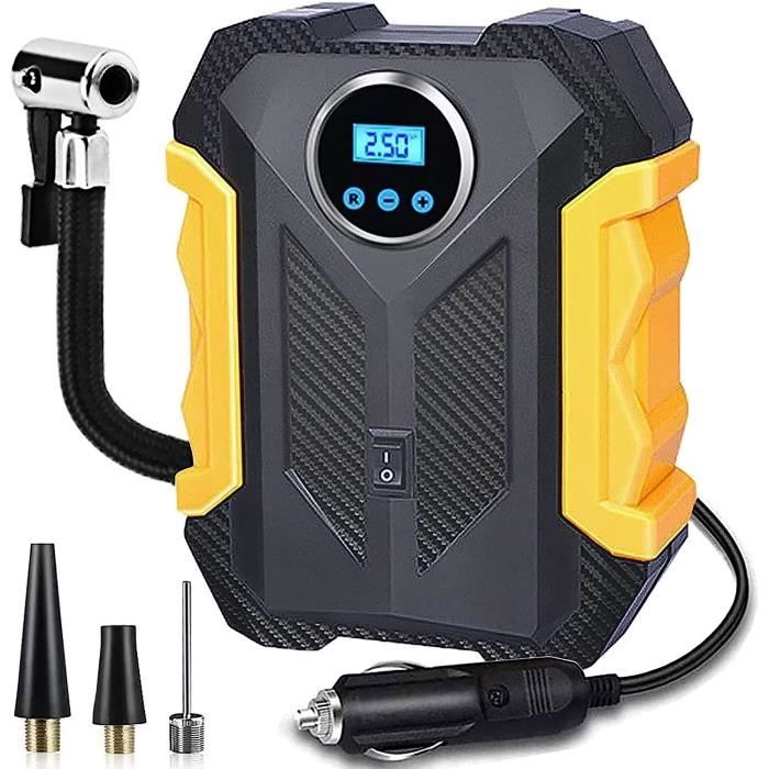 Pompe à Pneus Rechargeable Numérique Portable August PUM300 - Prise Shrader, Presta Et Aiguille - 150 L/min