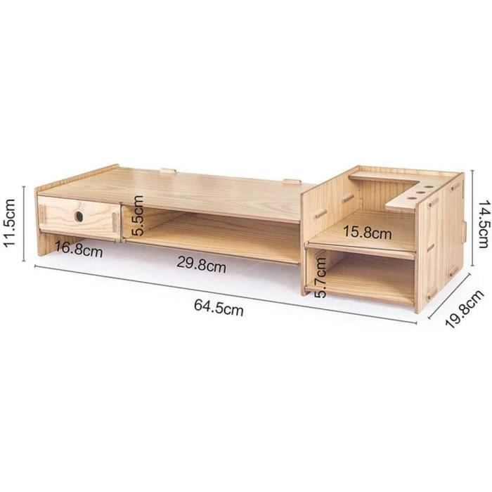 Support Écran PC Acrylique - Rehausseur De Bureau Stable Pour Moniteur Et Ordinateur Portable, Design Minimaliste - 4