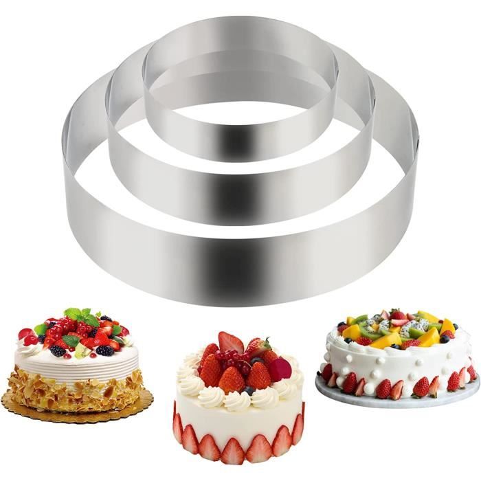 Set De Cercles à Pâtisserie En Inox 8 Pièces - Démoulage Facile, Idéal Pour Mousses Et Desserts