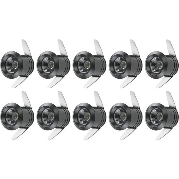 Mini spot LED encastrable plafond 1W scie 20mm gris, noir, blanc
