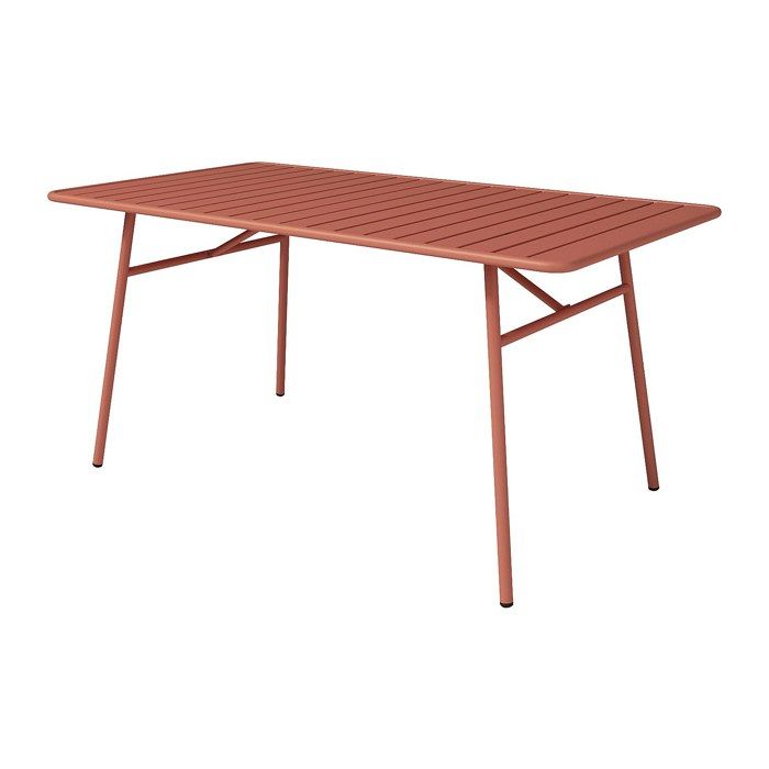 Table De Jardin Aluminium O11 – 105 X 65 X 39 Cm – Design Moderne, Pieds Réglables – Terracotta