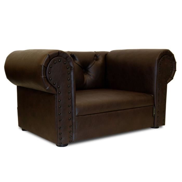 Petit Canapé Pour Chien Ohio Mini Chesterfield Edy Design Marron Chocolat