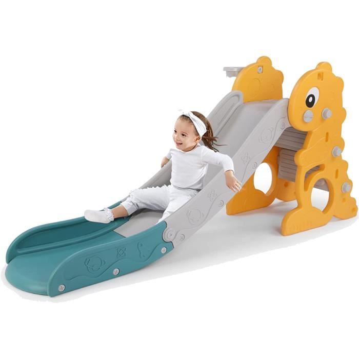 Toboggan Enfant Pliable, Toboggan Interieur et Extérieur Enfant, 3 en 1  Toboggan avec Panier de Basketball & Échelle - Dinosaur[7] - Cdiscount Jeux  - Jouets