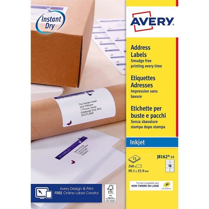 Timbre En Ligne TopStick - Pochette De 2400 étiquettes D'adressage Autocollantes (70 X 37 Mm) Personnalisables Et Imprimables, Impression Laser /jet D'encre, (8706), Blanc Etiquettes Adresse Autocollantes Timbre En Ligne TopStick - Pochette De 2400 étiquettes D'adressage Autocollantes (70 X 37 Mm) Personnalisables Et Imprimables, Impression Laser /jet D'encre, (8706), Blanc Etiquettes Adresse Autocollantes