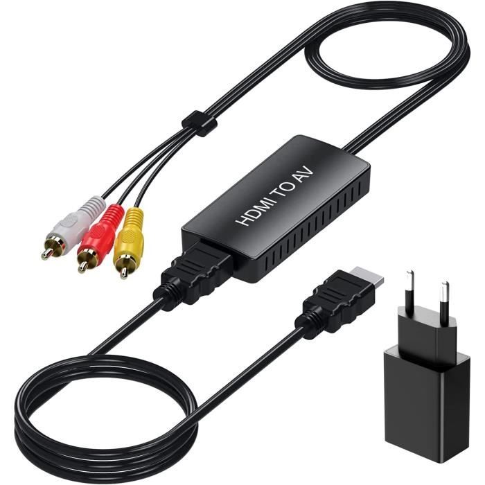 Adaptateur HDMI vers AV, HDMI vers RCA Audio vidéo Convertisseur
