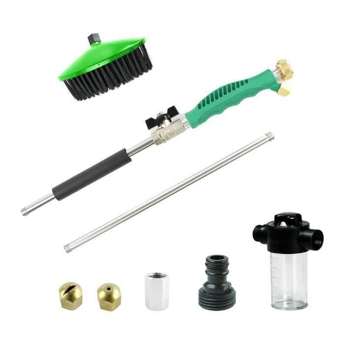 Lance Haute Pression Pour Tuyau D'arrosage - 2 Buses (ventilateur/linéaire) - Aluminium Et Cuivre - Pour Lavage Voiture, Terrasse, Jardin