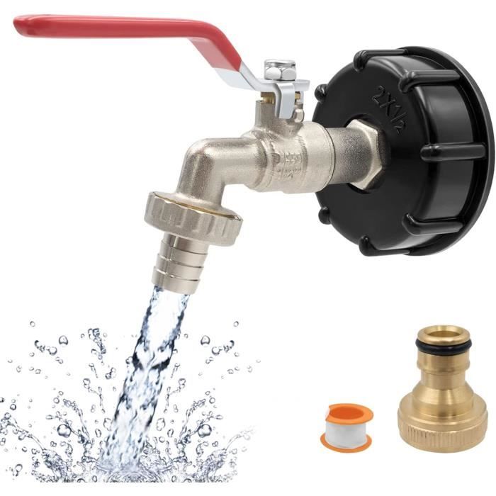 Robinet Cuve IBC 1000L Filetage 3/4" - Laiton Allié Pour Récupération Eau Pluie
