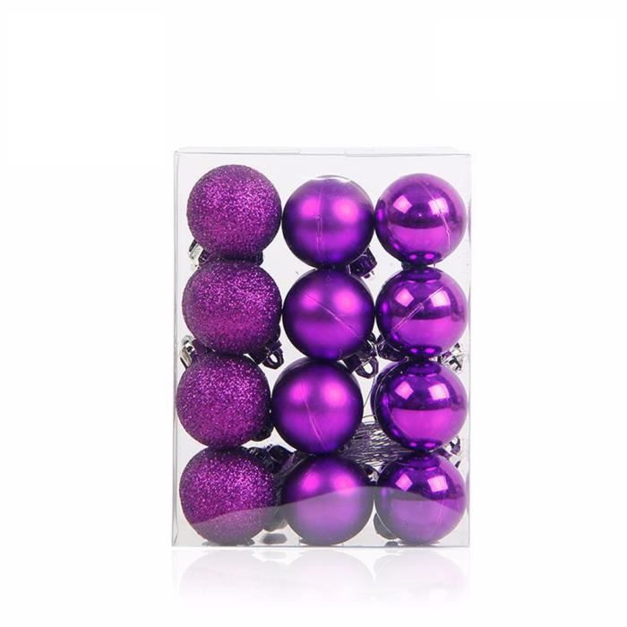 24pcs 3cm Noel Deco Decoration Noel Deco Noel Exterieur Boules De Noel Boules De Noel Pour Sapin Petite Boule Noel Violet