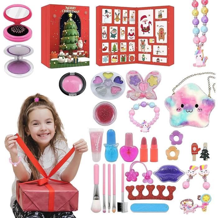 Calendrier de lAvent - 24 jouets de maquillage - Pour enfants - Fille