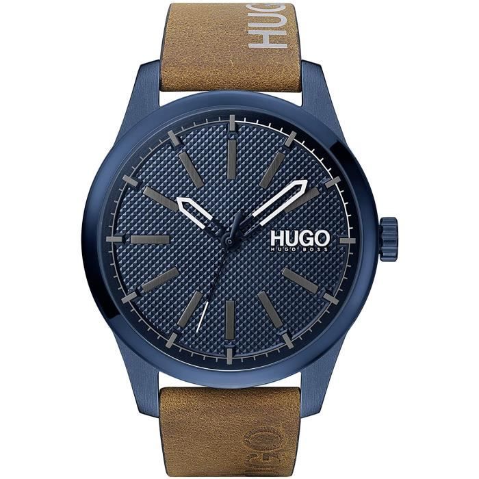 Hugo-Montre Analogique pour Hommes à movement Quartz en Cuir - 1530145