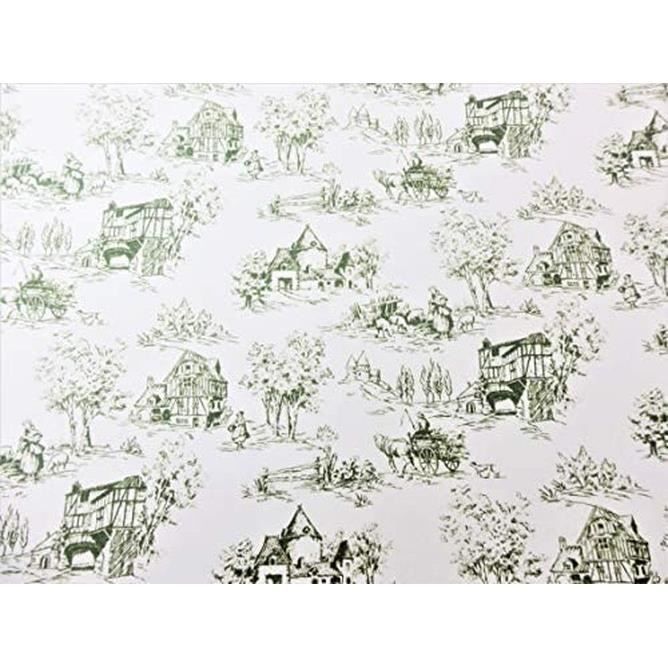 Maison De Poupées Toile De Jouy Vert Sur Blanc Miniature Image Imprimé Papier Peint 1 12 Achat Vente Peluche Cdiscount