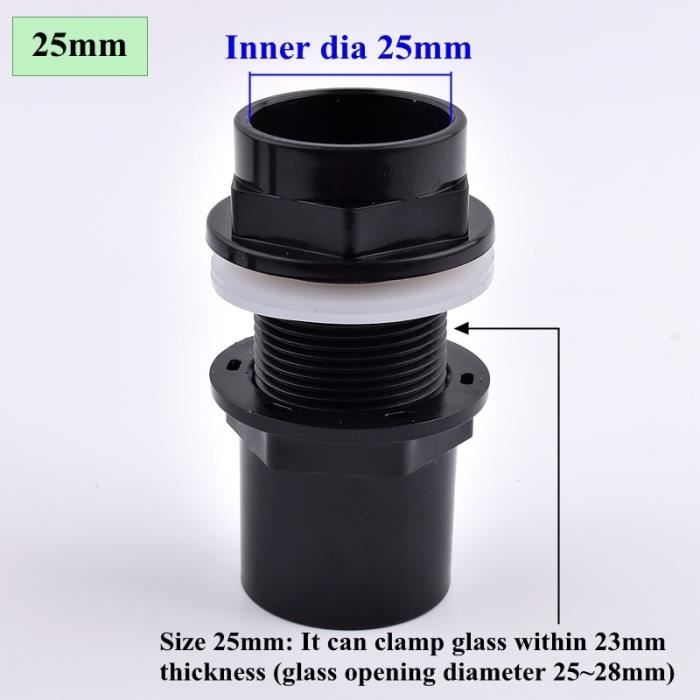 Raccord Fileté PVC 50 Mm Pour Aquarium Et Bassin - Avec Joint - Pour Entrée/sortie Filtre