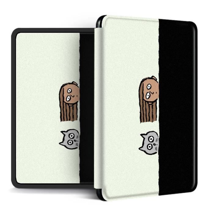 Kindle paperwhite 2021 etui 11 generation Premium Lightweight Print Cartoon  girl cat PU Leather Book Cover with Auto Wake-Sle-133 - Cdiscount  Informatique