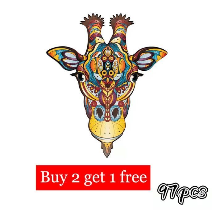 A4 Girafe B - Puzzle En Bois Pour Enfants Et Adultes, Jeu De Soci?�t?�, Blocs ??ducatifs, Animaux 