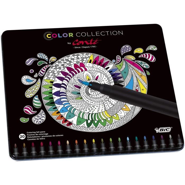 Conte Feutres De Coloriage Boite Metallique Edition Limitee De 20 Cdiscount Beaux Arts Et Loisirs Creatifs