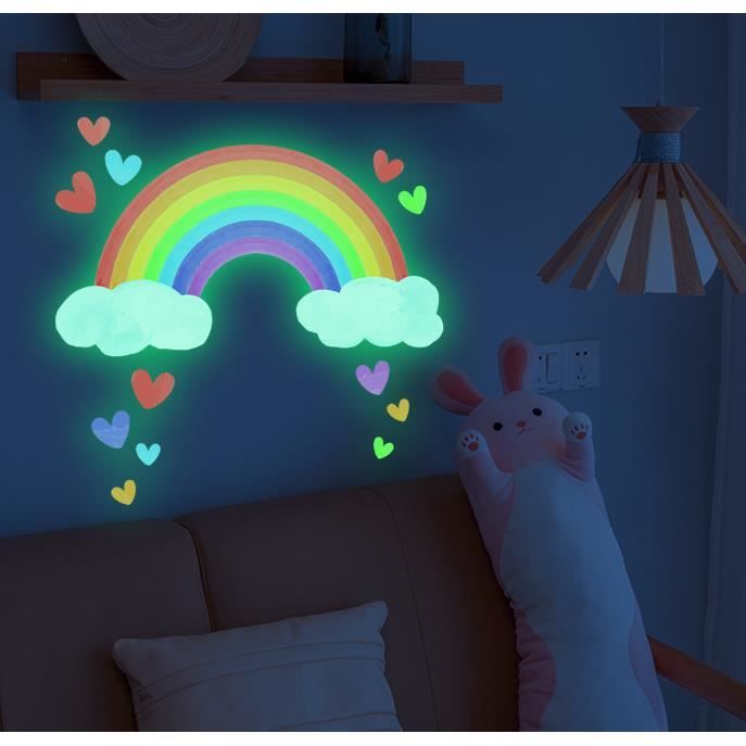 DA-1913P1406A Arc En Ciel Et Animaux Train Autocollants Muraux Mural