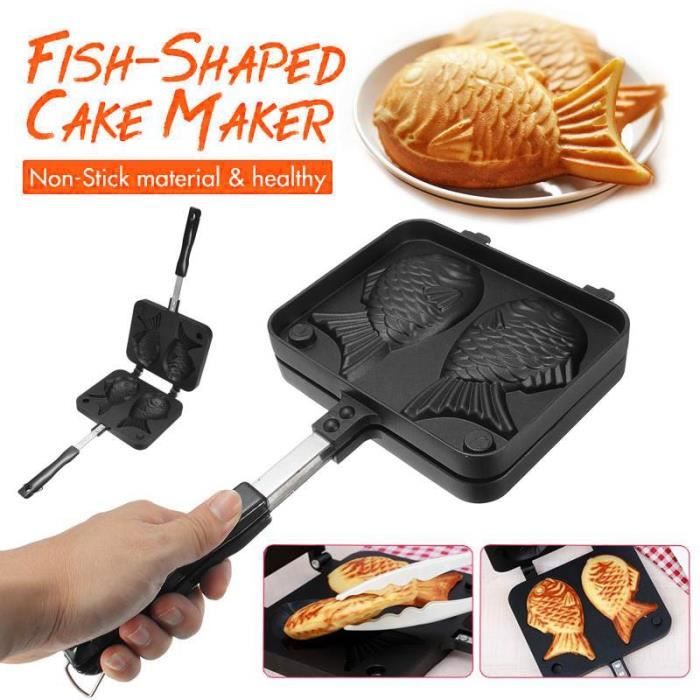 Moule A Gateaux Accueil Japonais Antiadhesif Taiyaki En Forme De Poisson Cuisson Gaufrier Fabricant 2 Moules Gateau Outils De Cdiscount Maison